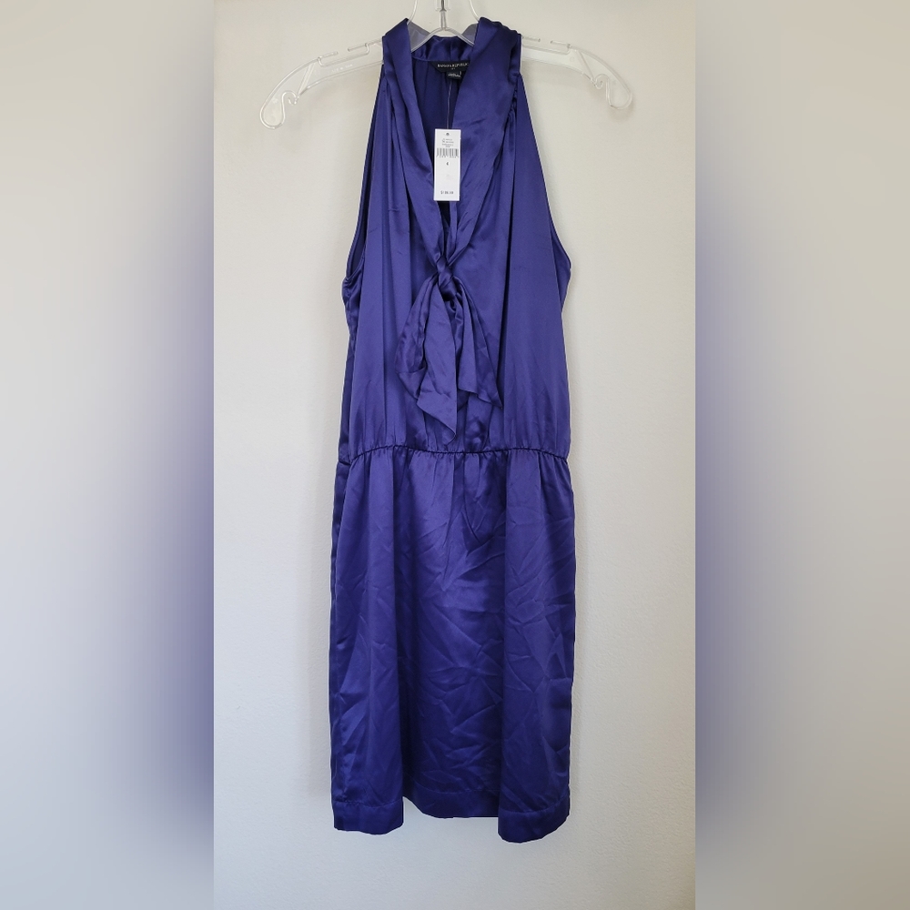 NWT Banana Republic Size 4 Royal Blue Halter Dress